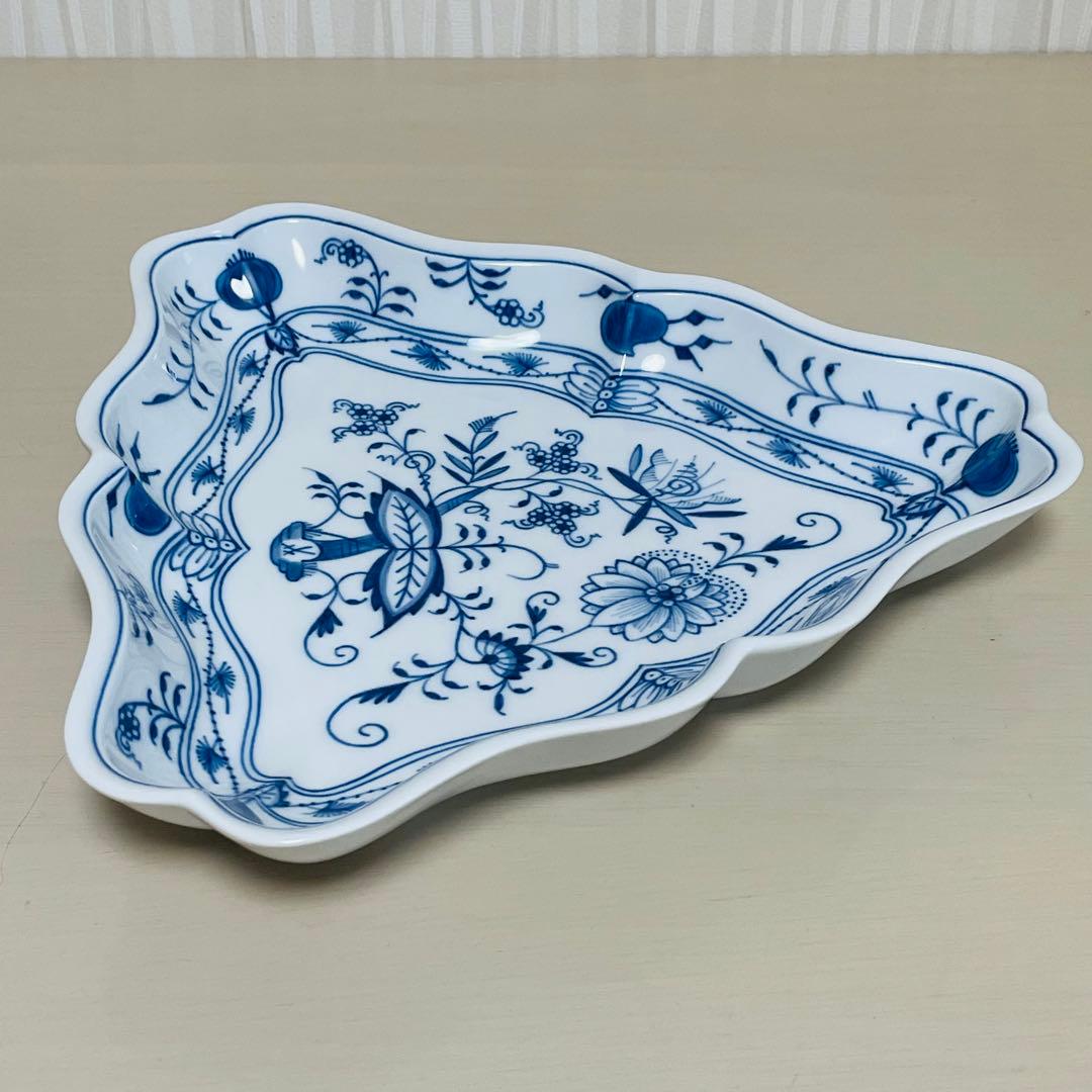 未使用 Meissen マイセン ブルーオニオン トライアングル プレート 三角