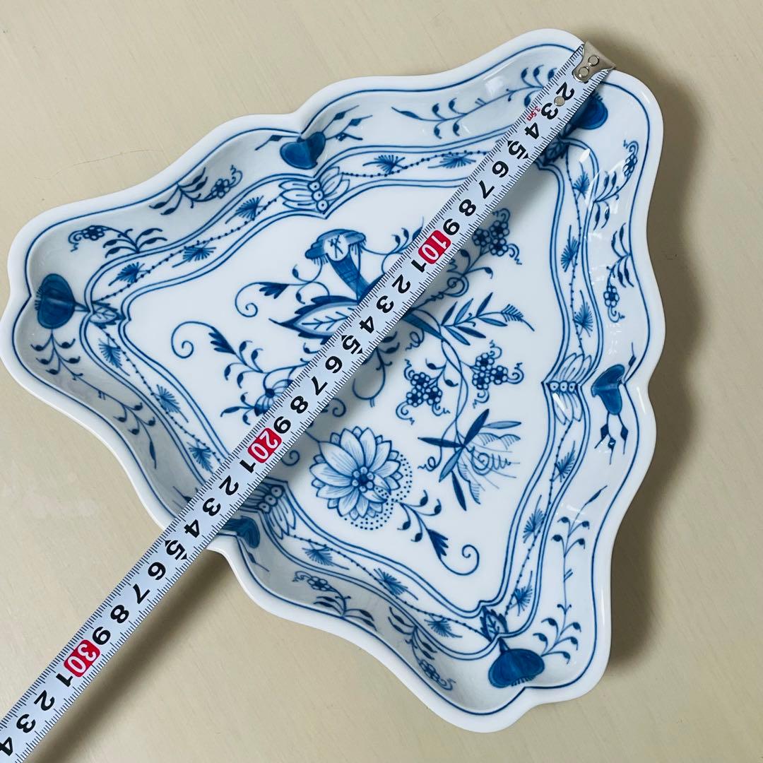未使用 Meissen マイセン ブルーオニオン トライアングル プレート 三角