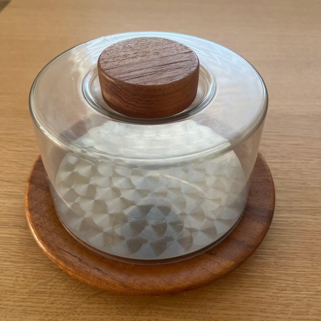 アクリルと木製のケーキドーム　北欧