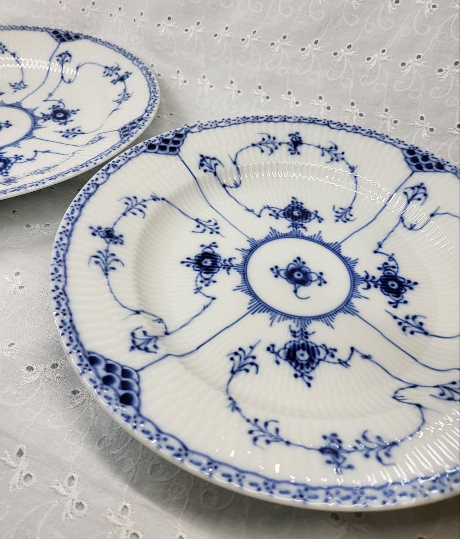 未使用✨ロイヤルコペンハーゲン ブルーフルーテッド ハーフレース プレート 大皿