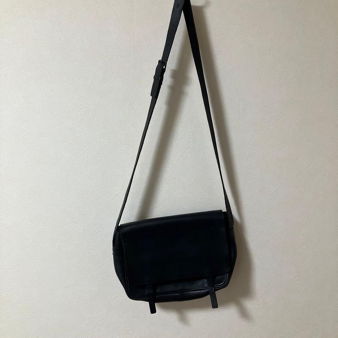 90s ヨウジヤマモト Y's ワイズ 黒 レザー ショルダーバッグ