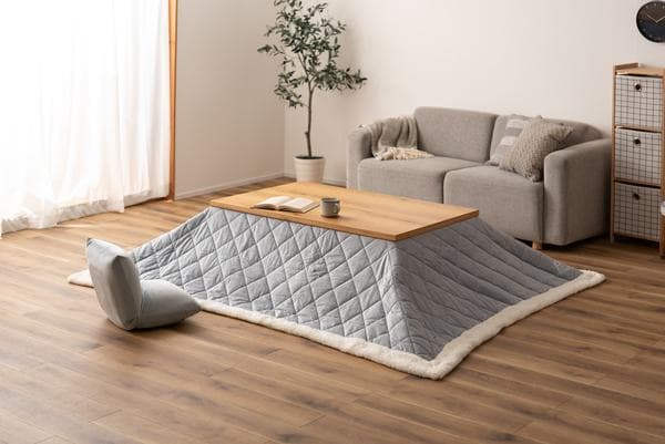 おしゃれ ふかふか かわいい 暖かい 長方形 こたつ布団 ライトグレー