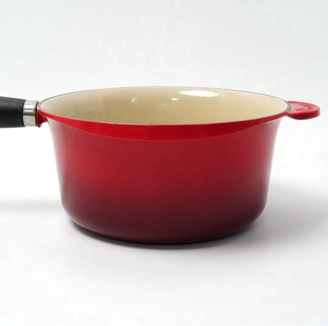 【美品】LE CREUSET　ソースパン チェリーレッド　20cm 片手鍋