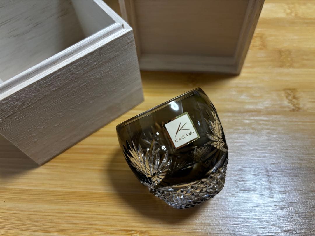 KAGAMI かがみ 江戸切子 冷酒杯＜月下美人＞ 美品