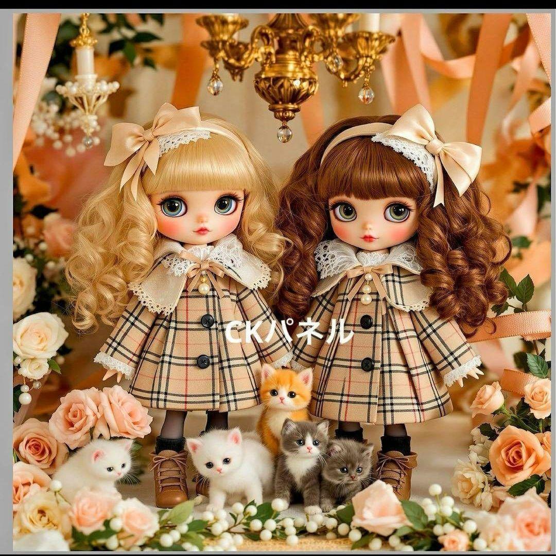 激レア女の子とねこパネル生地　ハンドメイド