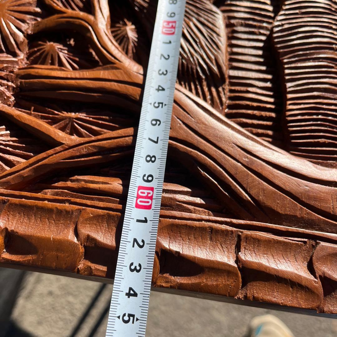 タイ製 手彫り 象 壁掛け木彫アート アジアン 彫刻 雑貨 ヴィンテージ