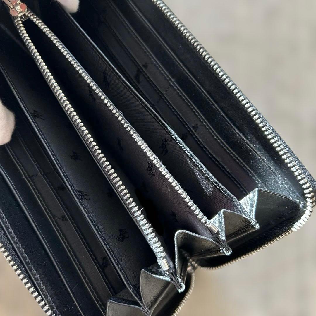 新品未使用ラルフローレン　ラウンドファスナー長財布　ブラックカーフレザー