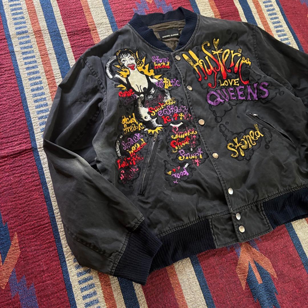 激レア80's HYSTERIC GLAMOURアーカイブ刺繍スナップジャケット