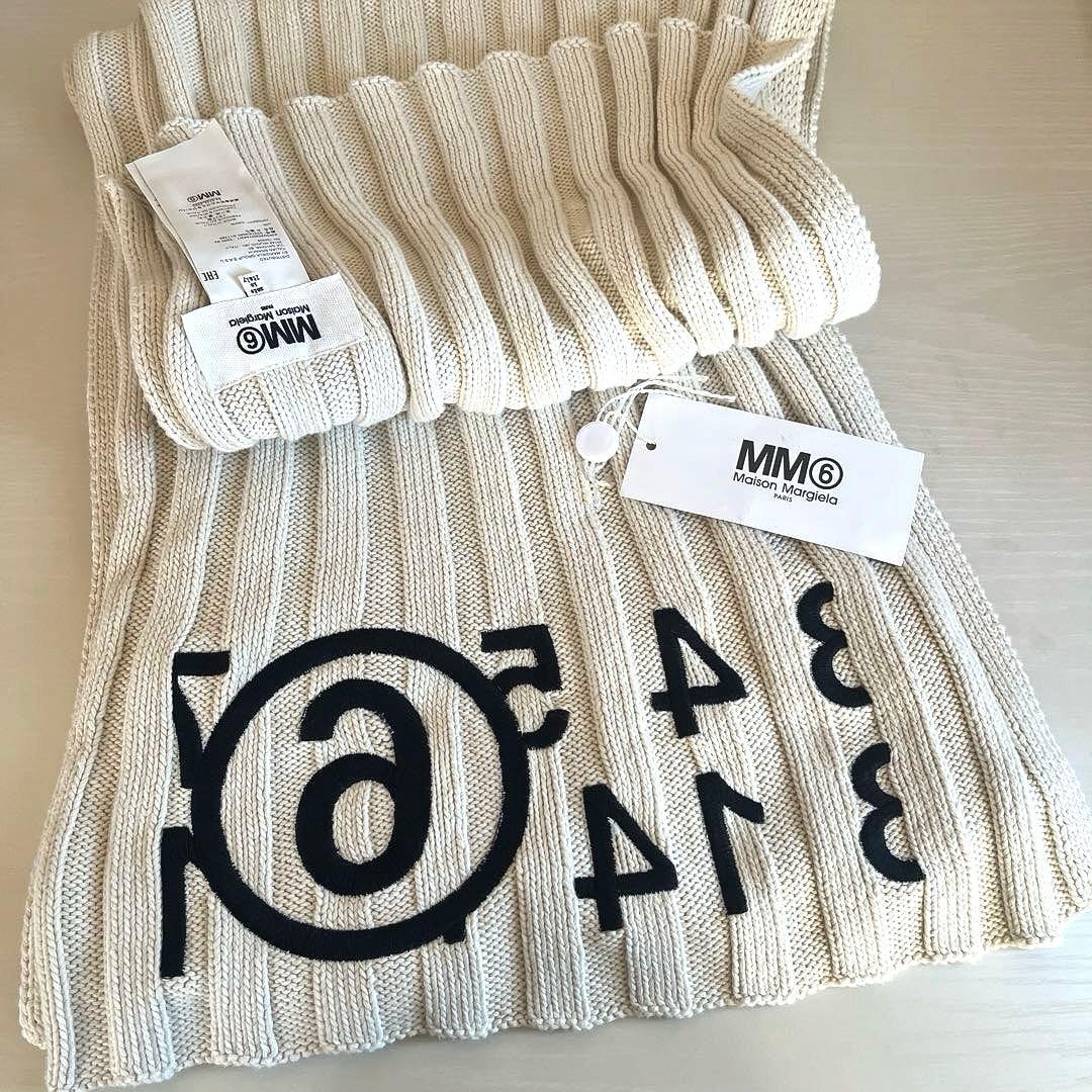 MM6 エムエムシックス メゾンマルジェラ コットンリブ ロゴマフラー