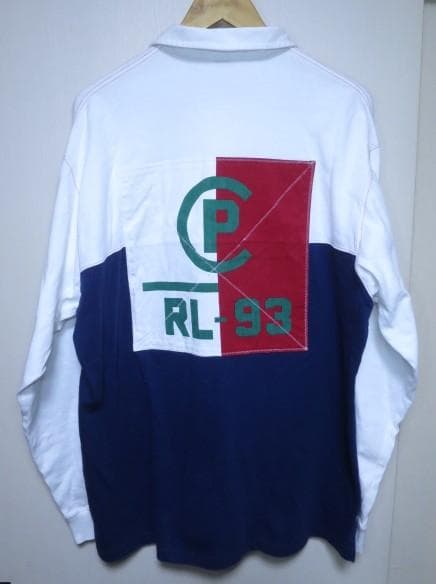 実寸 XL 90s ラルフローレン RL-93 CP ラガーシャツ