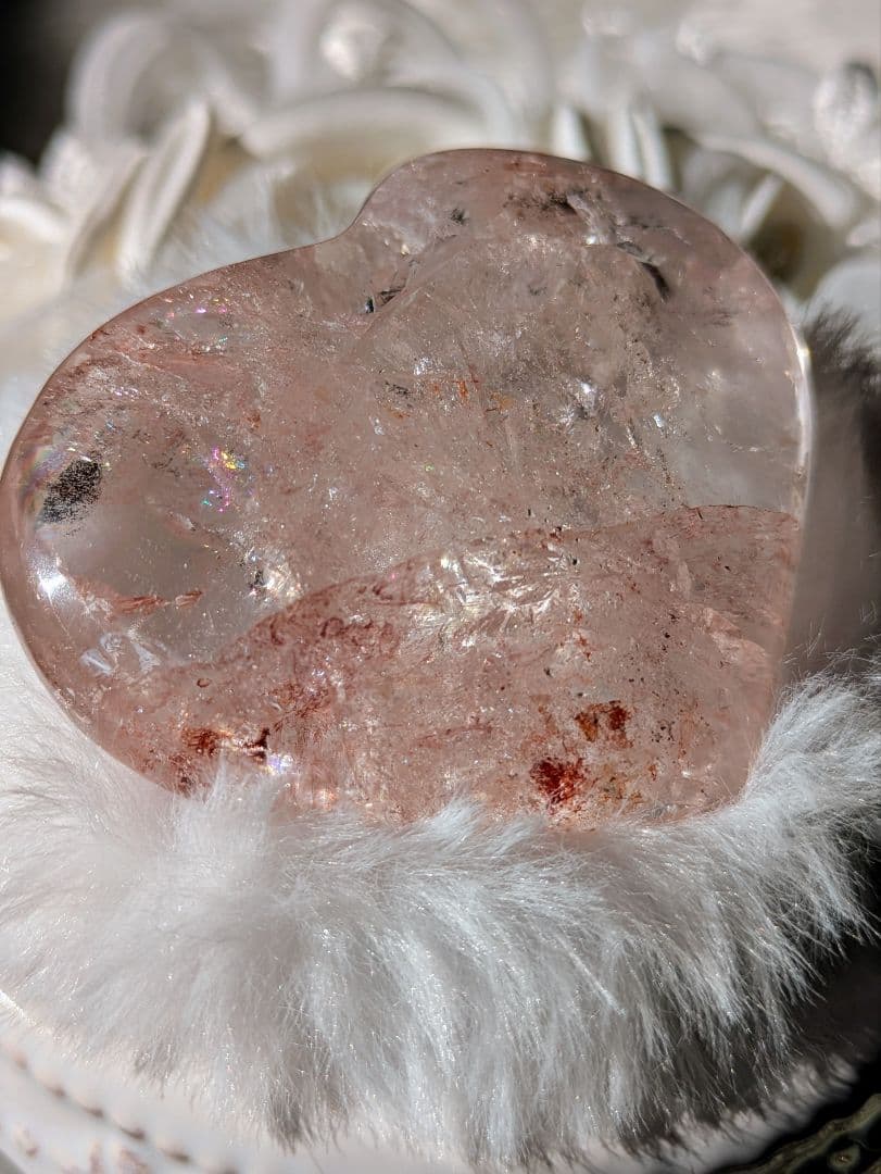 高品質　濃ピンク♡ピンクアゼツライト（通称） ピンククリアクォーツ♡ ハート