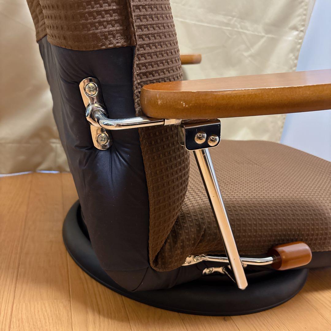 宮武製作所 ポンプ式回転座椅子 UGUISU ブラウン 肘掛け リクライニング