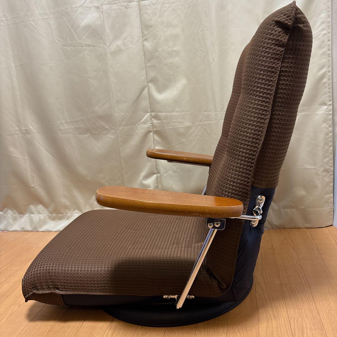 宮武製作所 ポンプ式回転座椅子 UGUISU ブラウン 肘掛け リクライニング