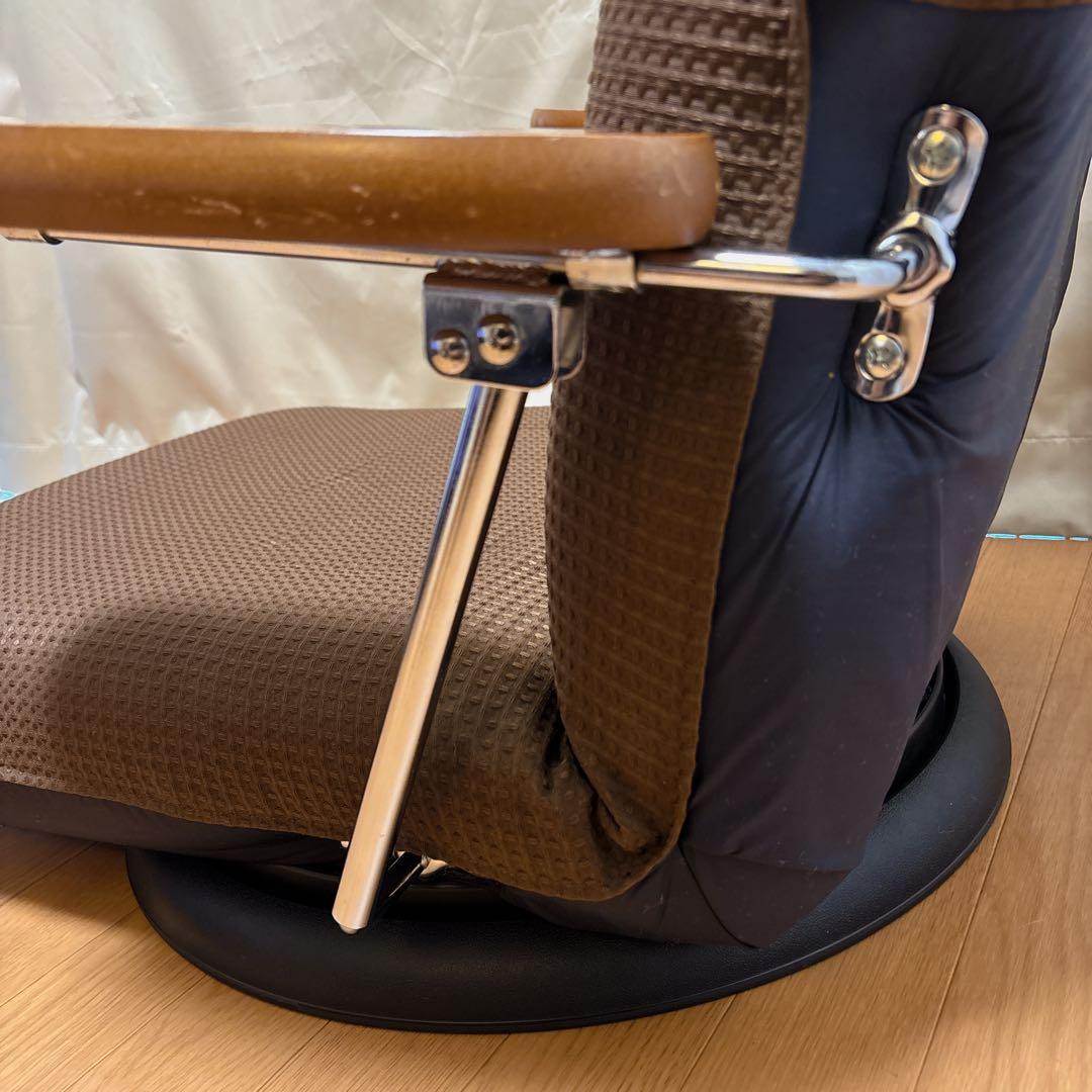 宮武製作所 ポンプ式回転座椅子 UGUISU ブラウン 肘掛け リクライニング