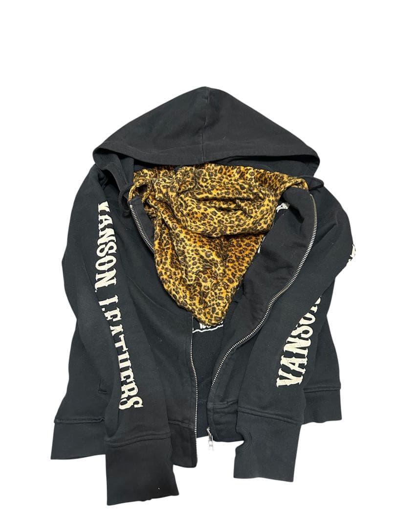 トップス VANSON skull leopard hoodie
