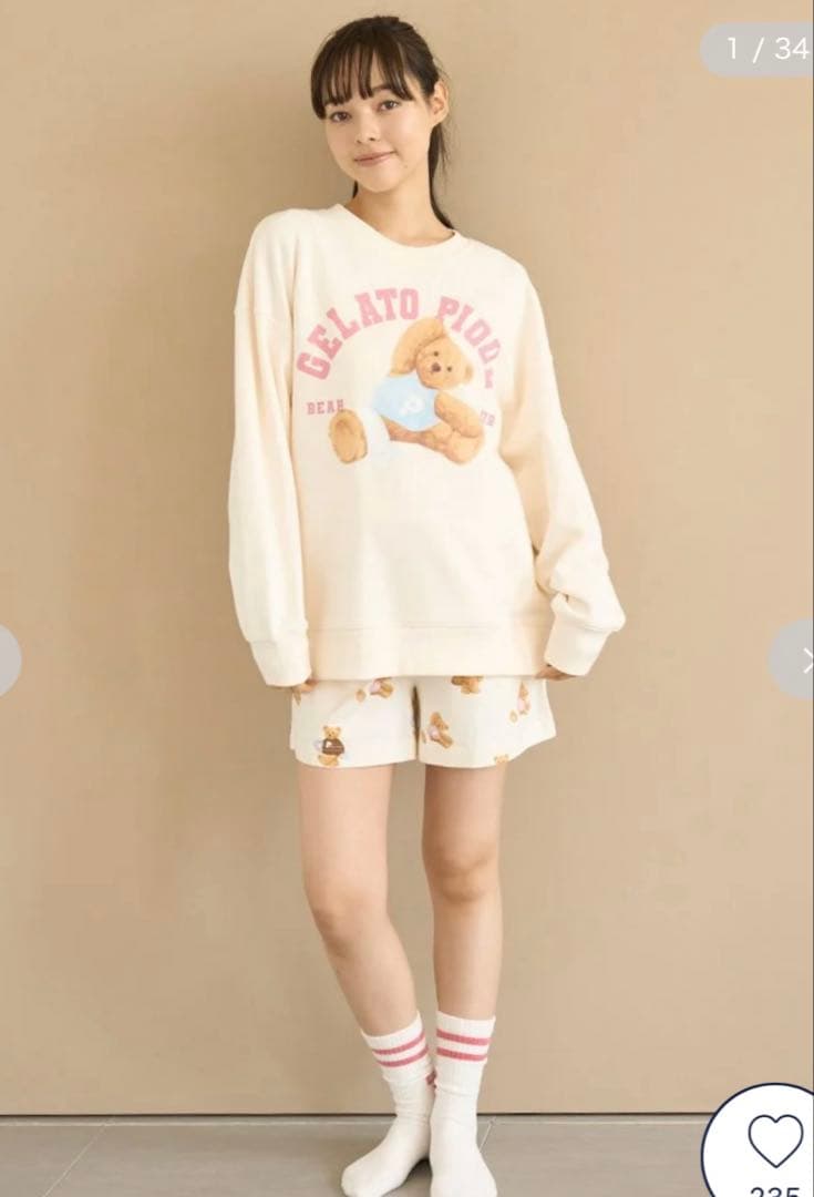 【完売品】GELATOPIQUE スポーティーベア裏毛プルオーバー