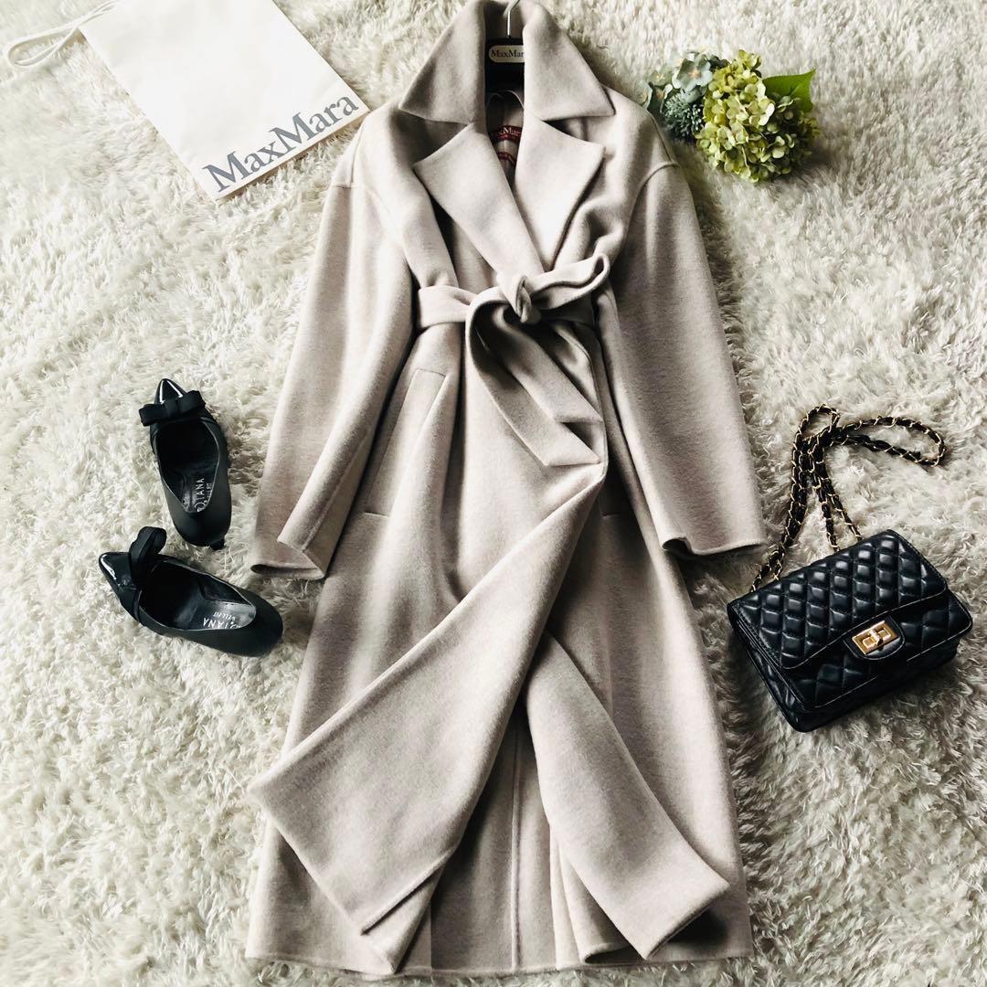 現行✨未使用 マックスマーラ クチートアマーノコート カシミヤ グレージュ 40