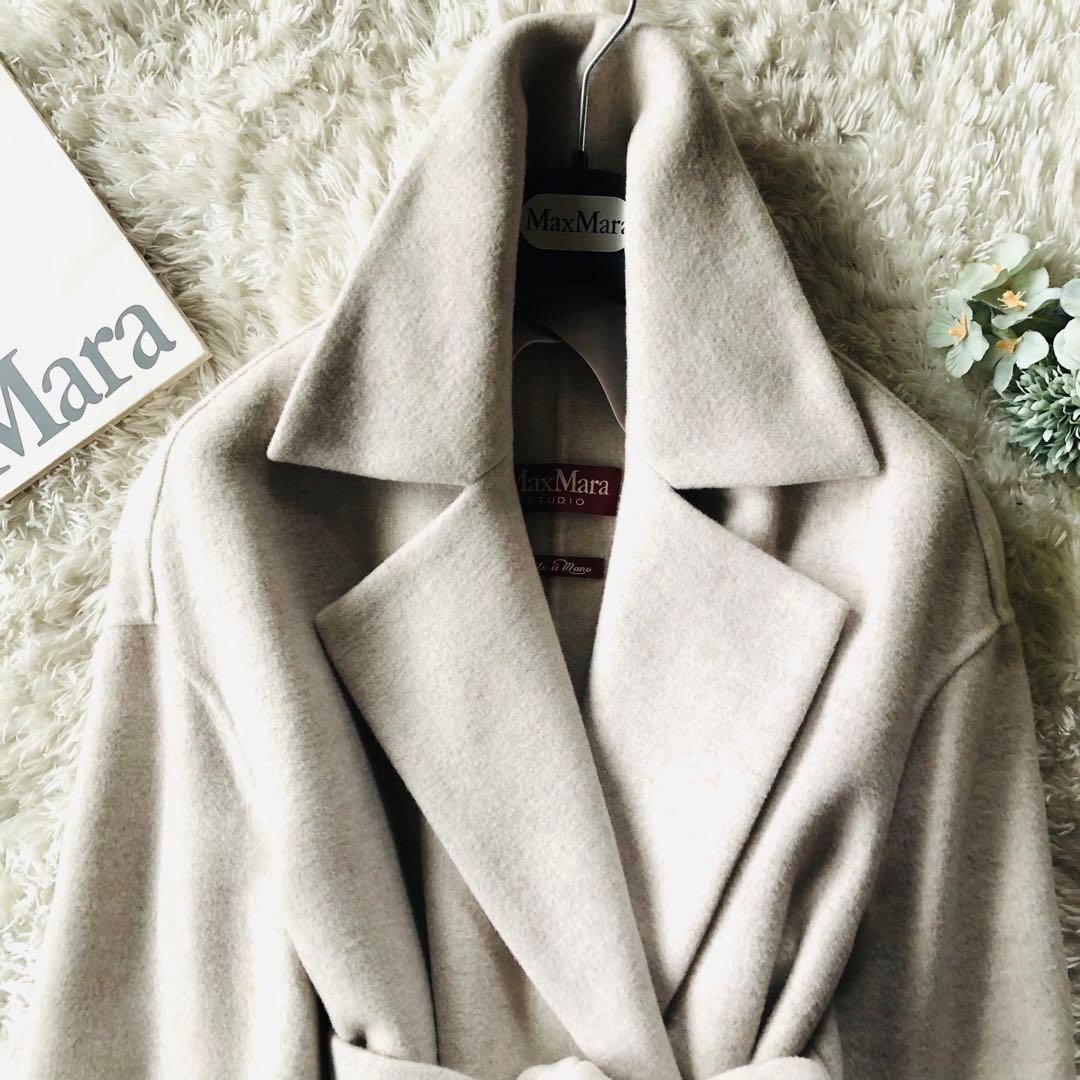 現行✨未使用 マックスマーラ クチートアマーノコート カシミヤ グレージュ 40
