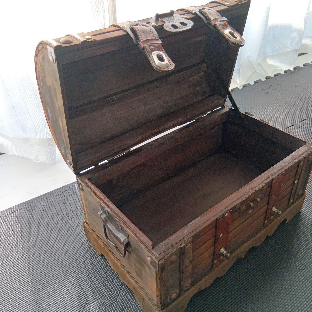 WOODEN TRUNK 木製トランク型収納ボックス アンティーク