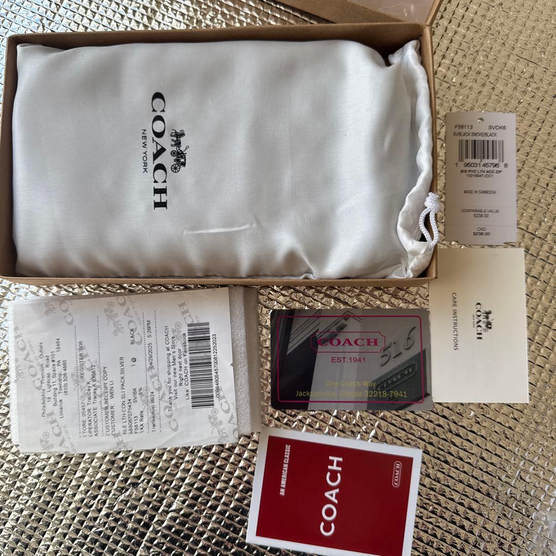 COACH ブラックレザー長財布