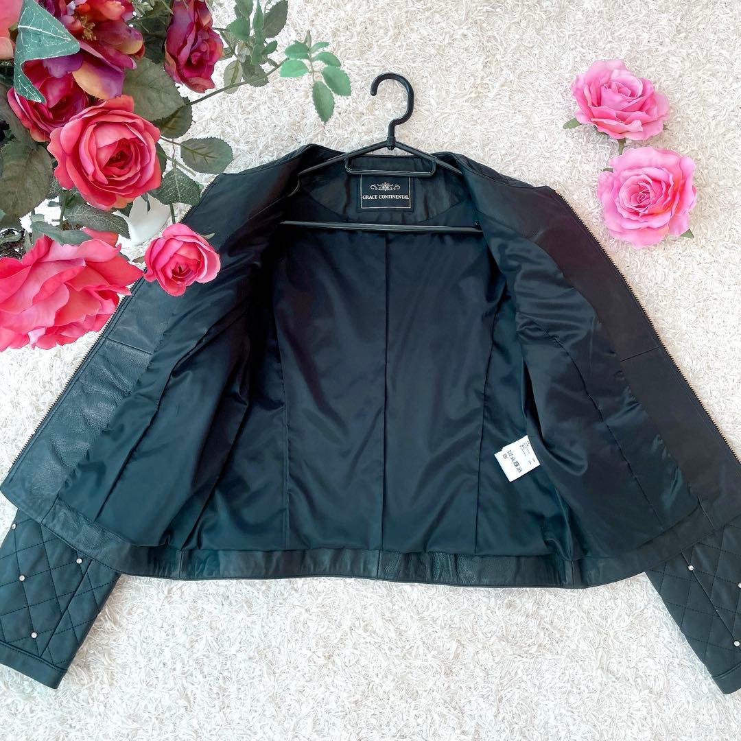 グレースコンチネンタル　キルティングスタッズジャケット ダイアグラム