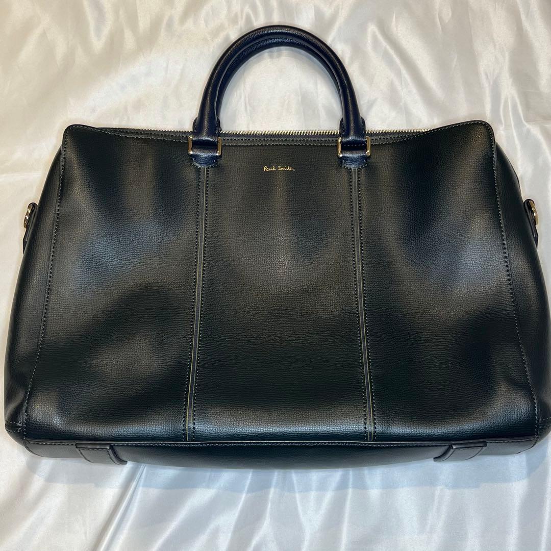 ポールスミス トートバッグ レザー 肩掛け B4 緑紺