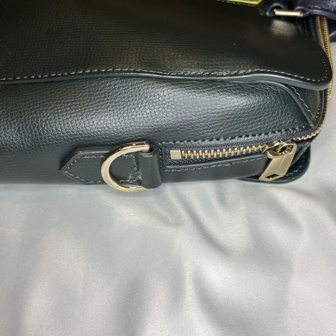 ポールスミス トートバッグ レザー 肩掛け B4 緑紺