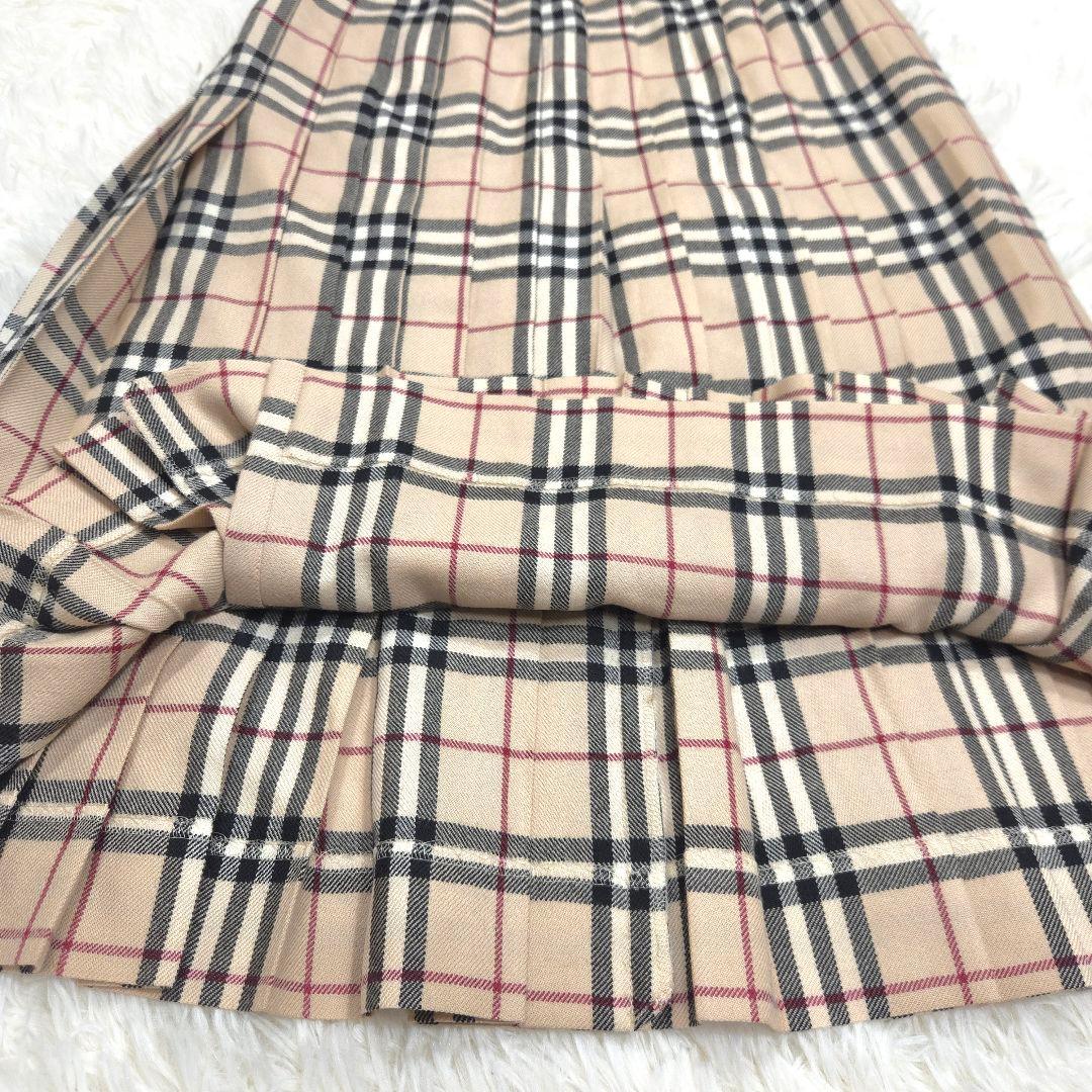 BURBERRY バーバリー 7 プリーツスカート ノバチェック ベージュ S