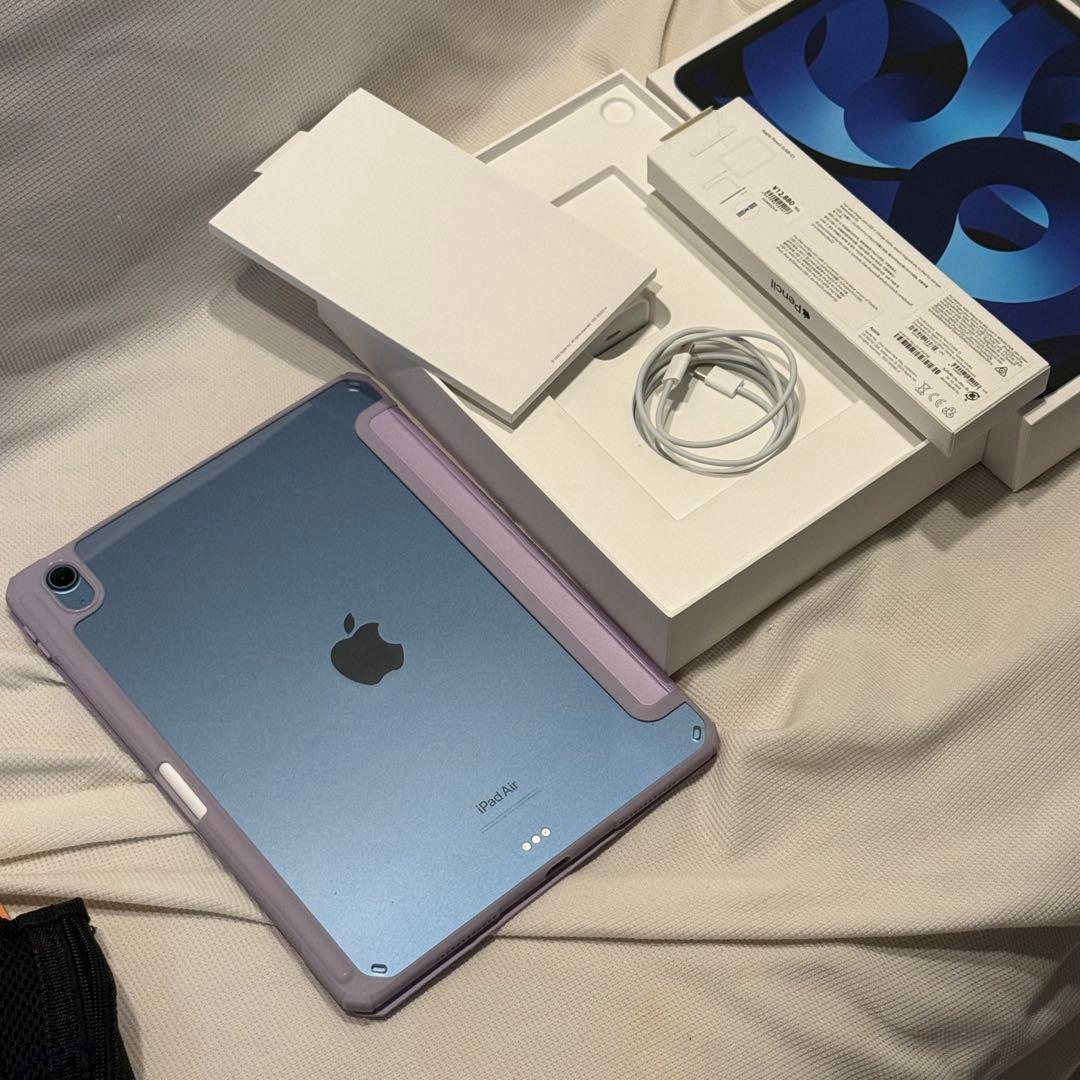 iPad Air 5本体 ブルー 充電ケーブル・Apple Pencil付き