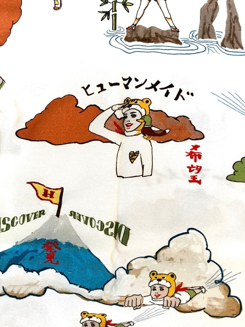 五月女ケイ子×ヒューマンメイド　総絵柄開襟シャツ　XL