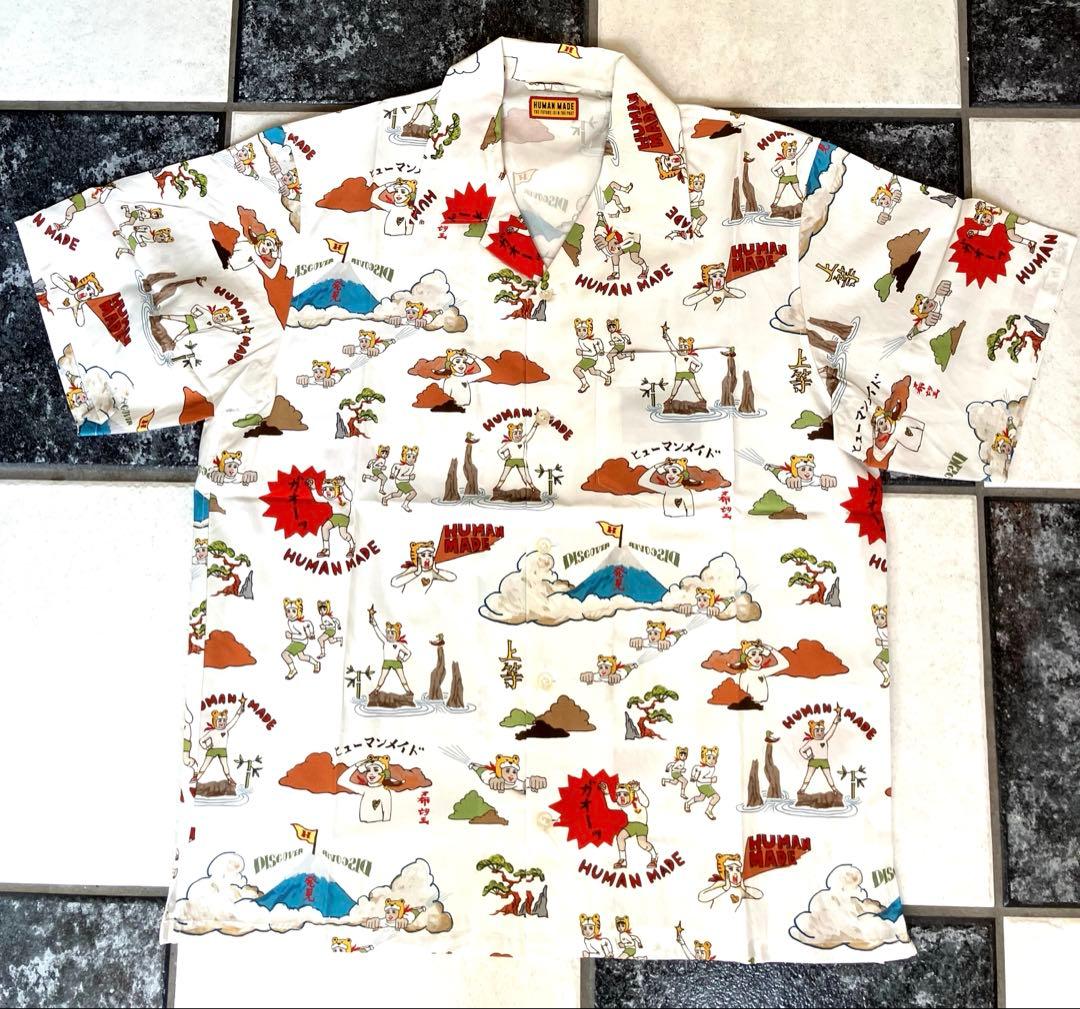 五月女ケイ子×ヒューマンメイド　総絵柄開襟シャツ　XL