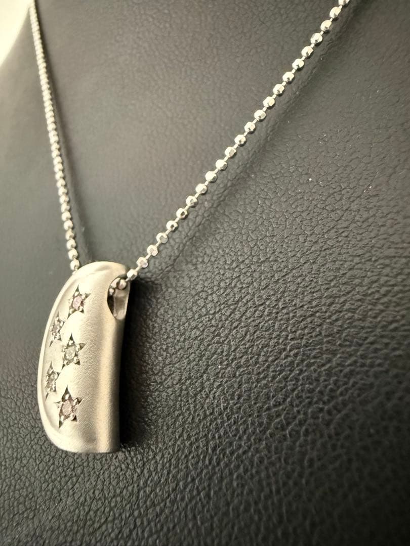 売り切り特価❣️k18WGピンクダイアモンド入りペンダントネックレス