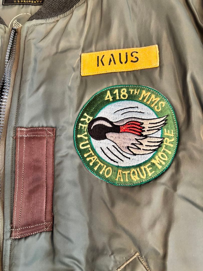 【バズリクソン】 MA-1 フライトジャケット リフレクター&ステンシル 復刻