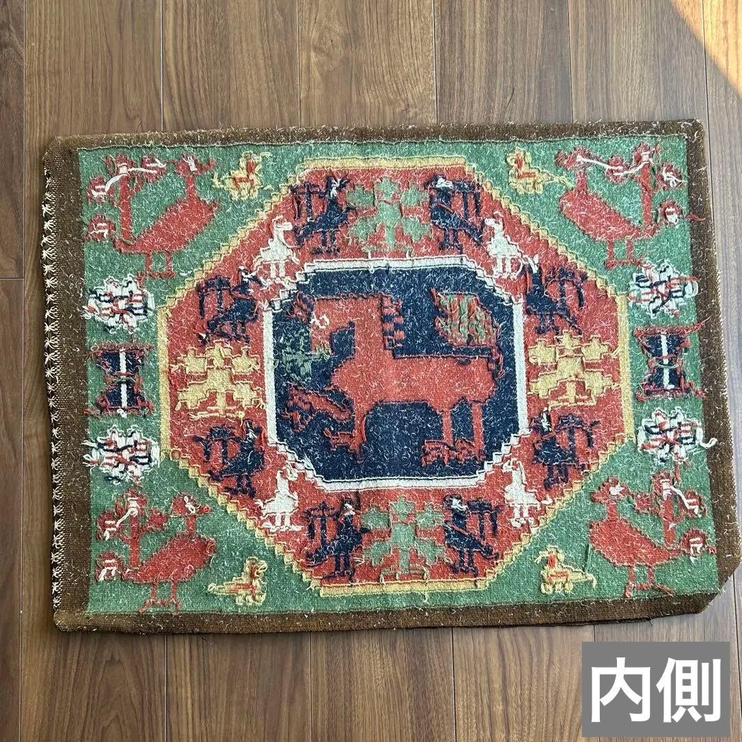 希少 スウェーデン製 ヴィンテージ フレミッシュ織 北欧伝統織物 マット 壁飾り