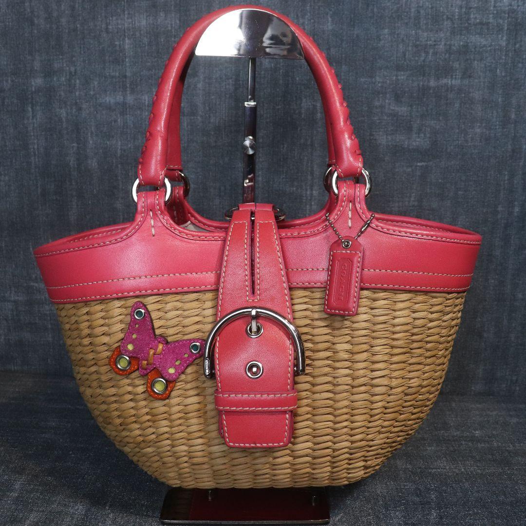 バッグ COACH SOHO basket tote bag pink
