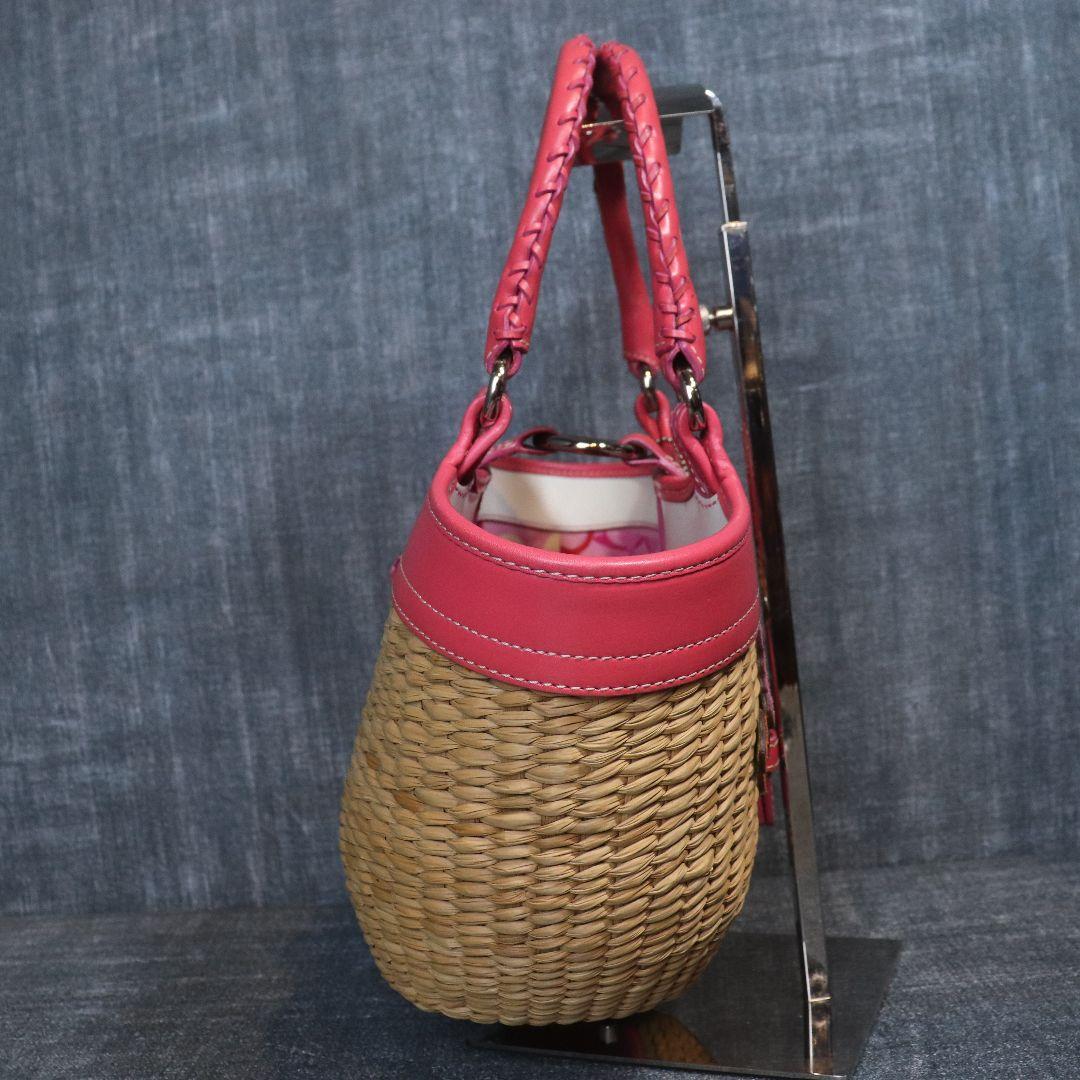 バッグ COACH SOHO basket tote bag pink