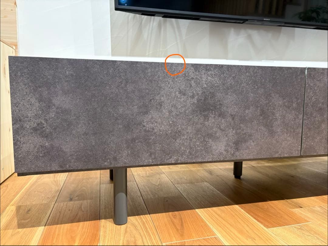 パモウナ　200cm テレビボード　セラミカネロ