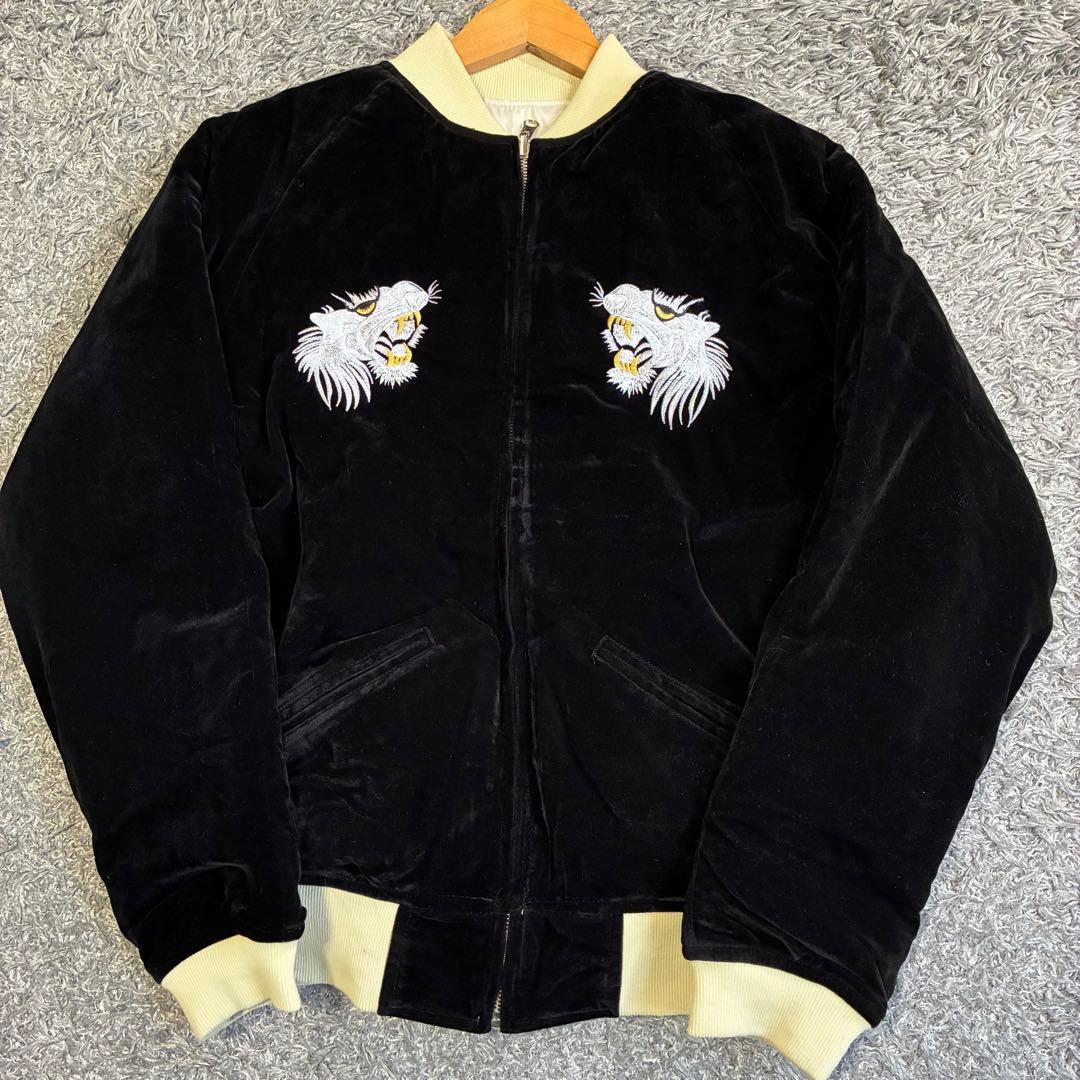 【良品】ラピーヌ 別珍 リバーシブル 白虎 鷹 富士 刺繍 復刻モデル Mサイズ