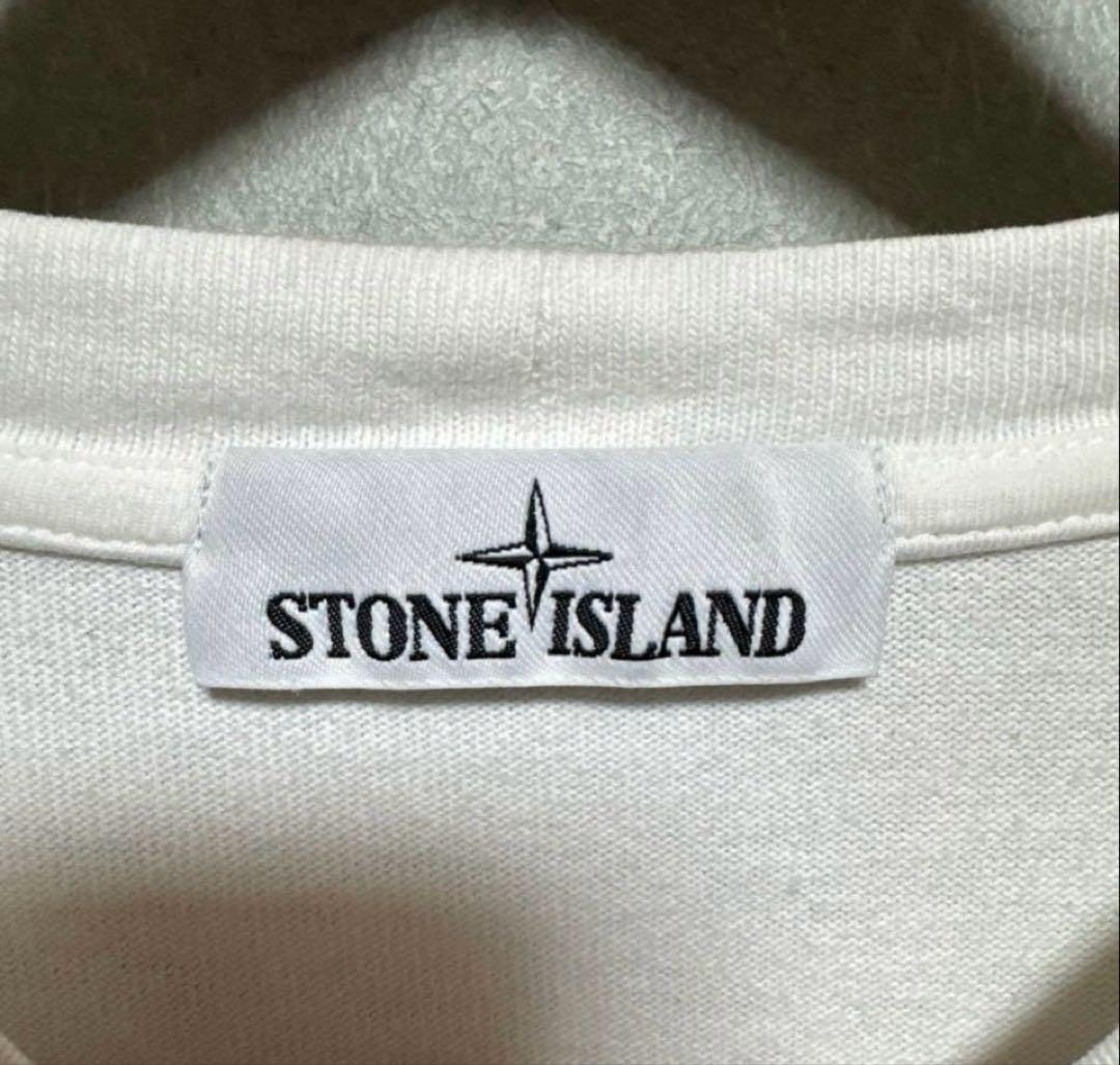 値下げ中❗️STONE  ストーンアイランドロンT ホワイト　正規品