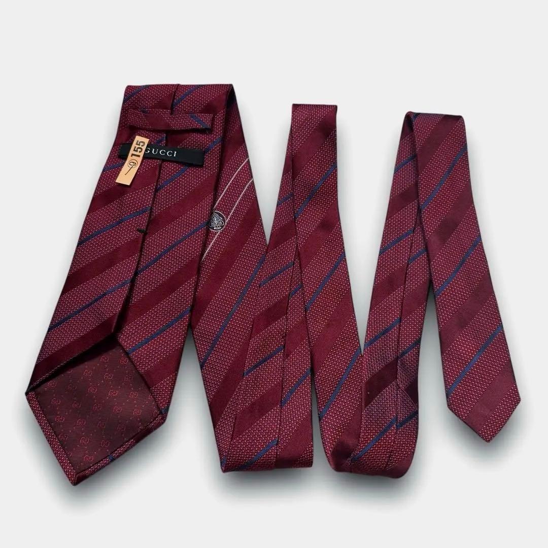 良品✨GUCCI ネクタイ　グッチ　ジャガード　刺繍　ロゴ　かっこいい　【B】