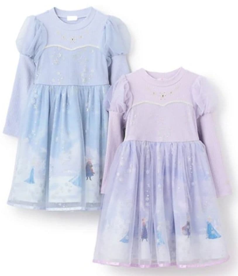 メゾピアノ アナと雪の女王 エルサ ドッキングワンピース 2025