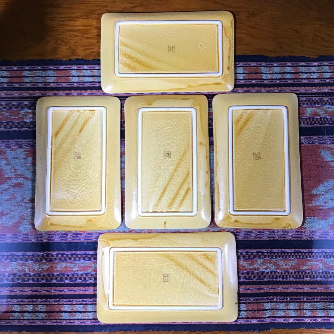 たち吉　黄瀬土　長皿　5枚