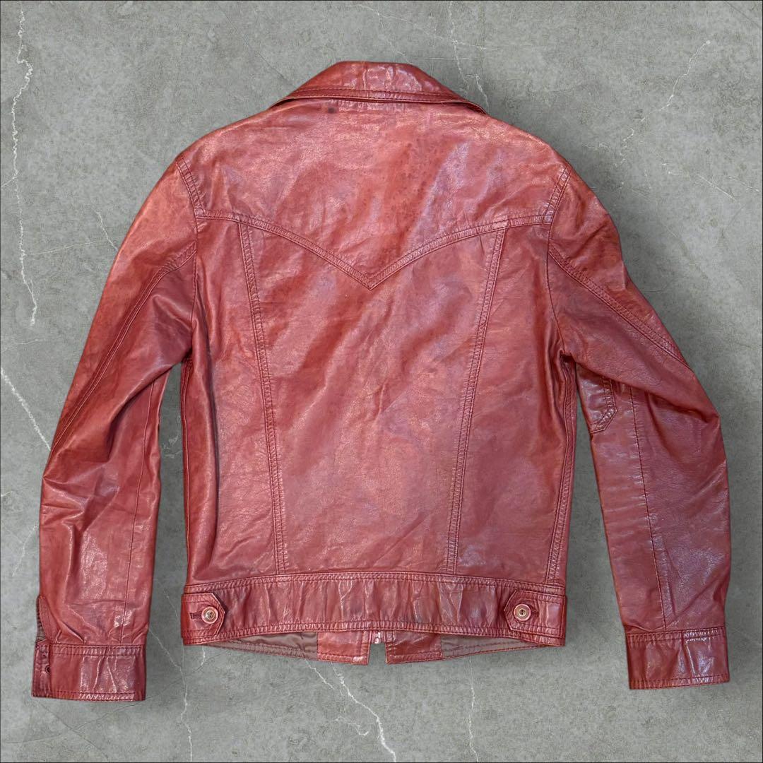 レザー ジャケット 赤 レトロ