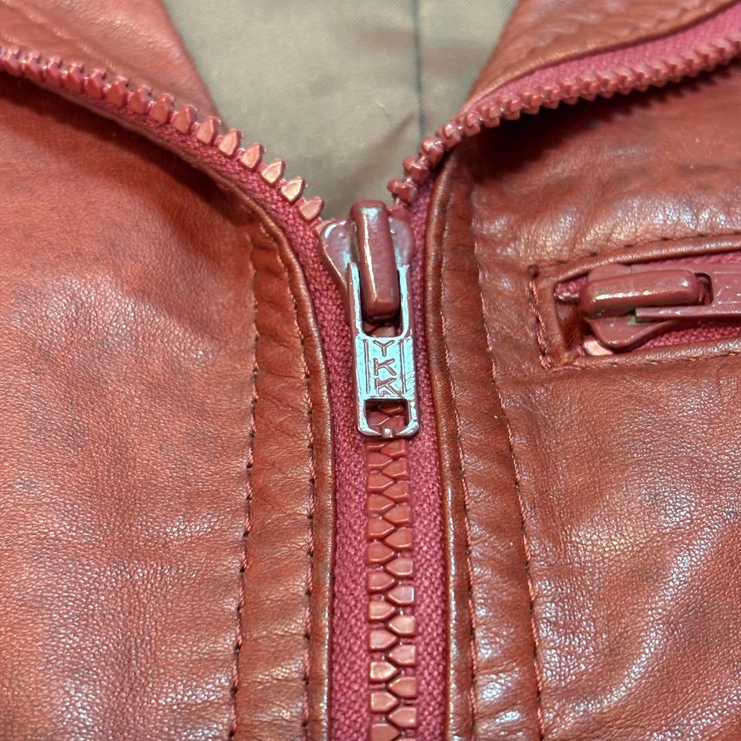 レザー ジャケット 赤 レトロ