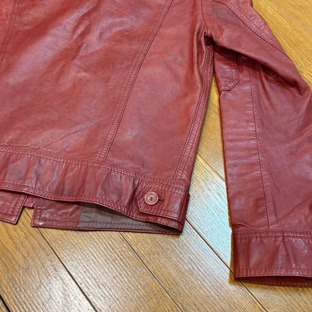 レザー ジャケット 赤 レトロ