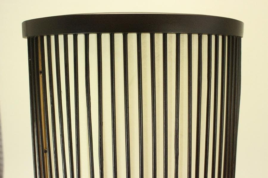 焼スス 竹 丸型スタンド ライト 照明 和モダン インテリア(メ1357)