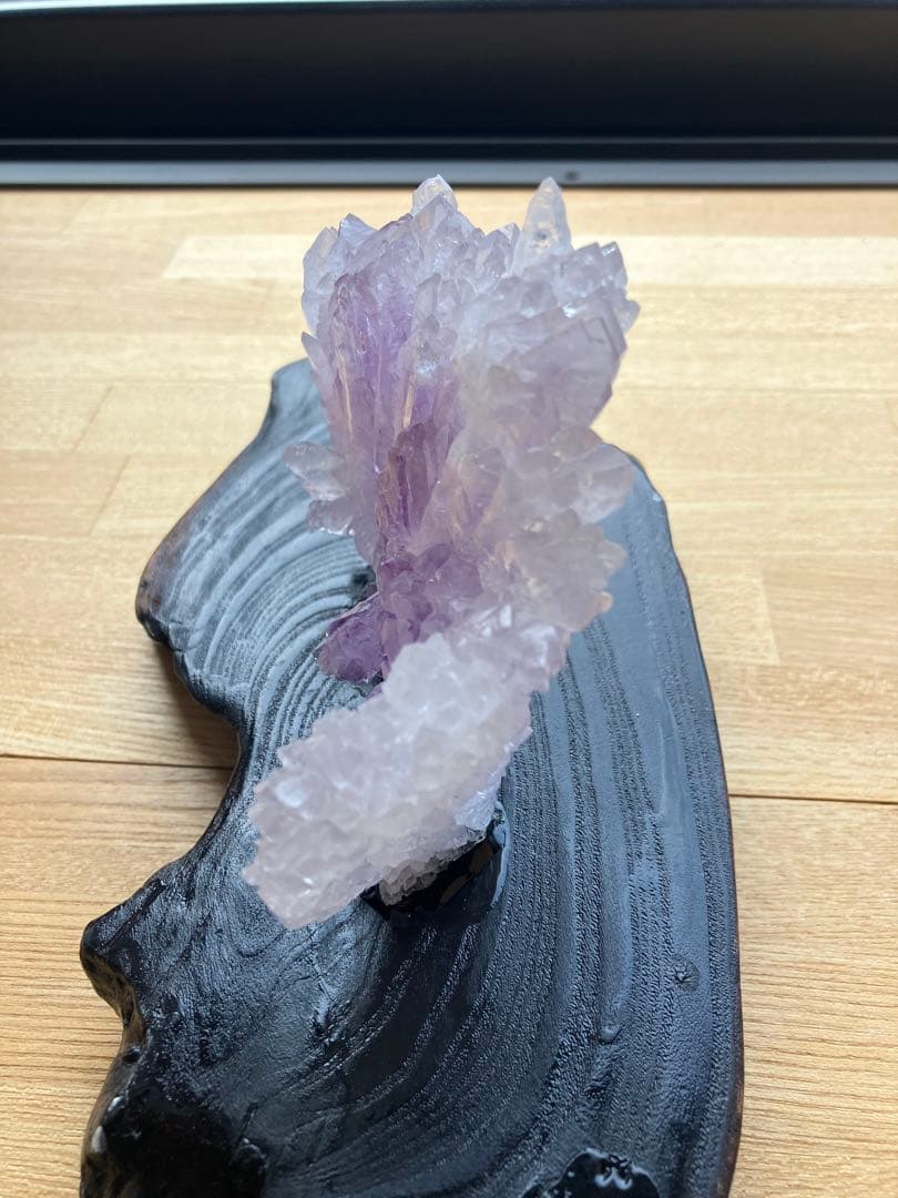 フラワーアメジスト クラスター 台座付き 原石 天然石