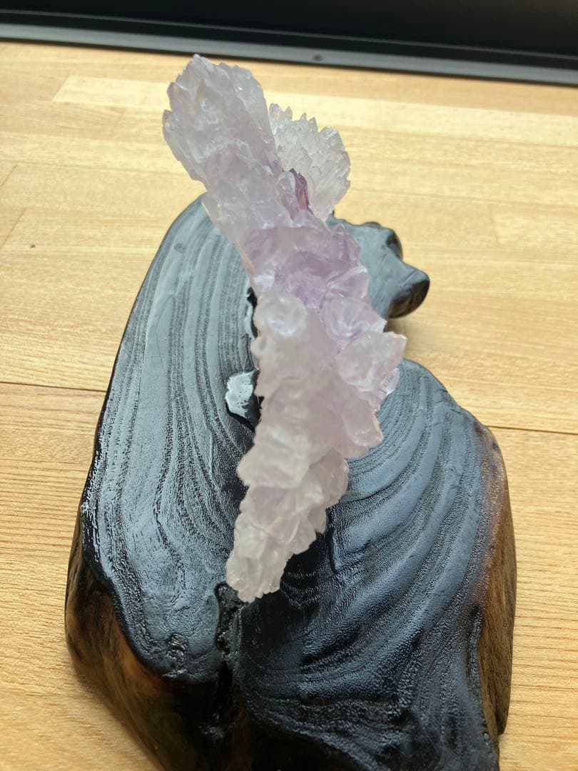 フラワーアメジスト クラスター 台座付き 原石 天然石