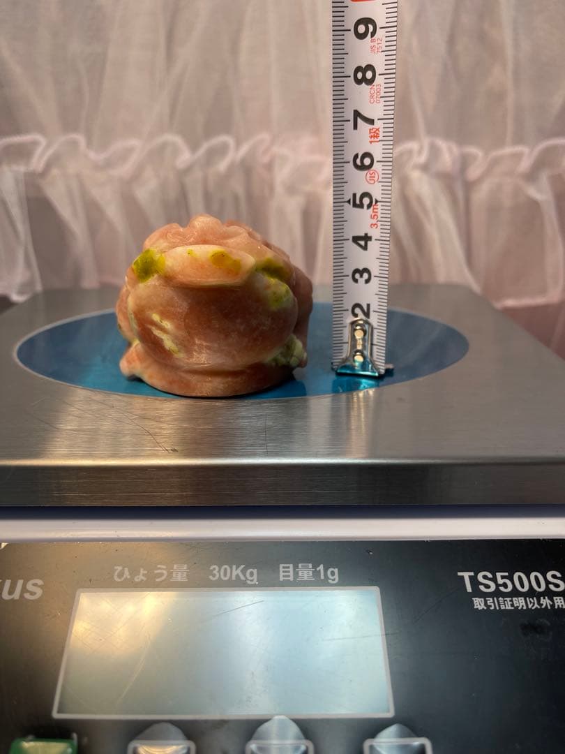 ピンクジェードとトルマリン共生　龍亀とゼニガエル 金蟾　2点セット