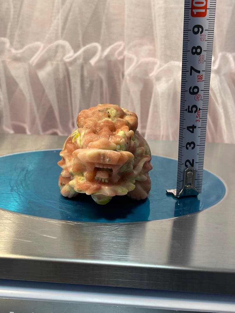 ピンクジェードとトルマリン共生　龍亀とゼニガエル 金蟾　2点セット